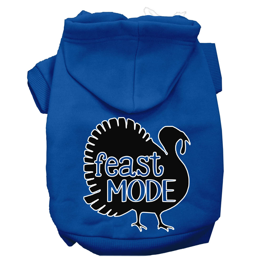 Feast Mode Screen Print Dog Hoodie Blue XXL